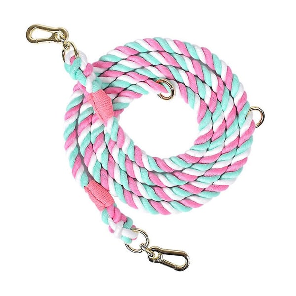 Rope Dog , Cotton Dog   Training   For Dog Hiking, Camping Rainbow