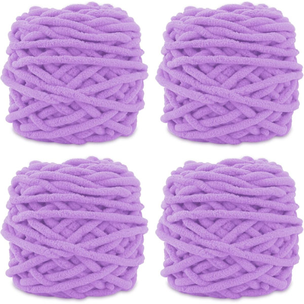 Garn 4x Garn för Virkning, Mjukt Chunky Garn för Garnprojekt lotus root purple