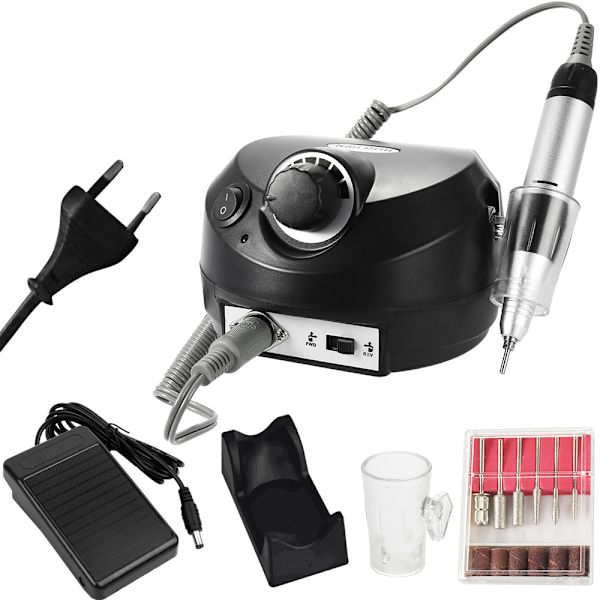 Elektrisk Nagelfil Manikyrverktyg Set Portabel Nagellacksborttagare black