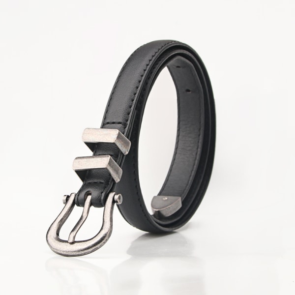 Classic women's pure color alloy thin belt, adjustable thin belt