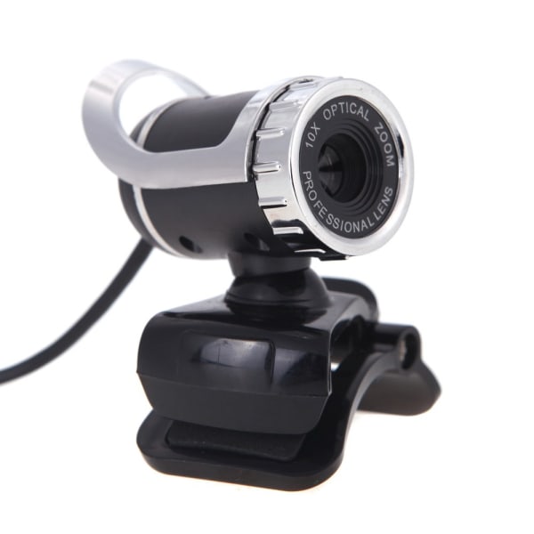 Webkamera til pc, 12M pixel clip-on webcam med indbygget mikrofon 360 graders roterende beslag USB 2.0 kamera