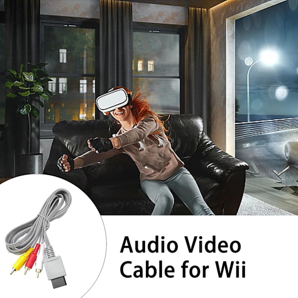 Audio Video AV-kabelledning Rød Hvit Gul Kontakt HD-kompatibel TV-støtte AV-kabel for Wii/for Wii-U