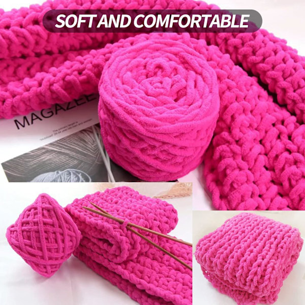 Stickgarn 4x Stickgarn för Virkning, Mjukt Chunky Garn för Garnprojekt rose red