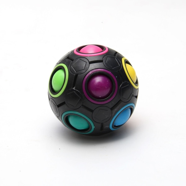 Magic Rainbow Ball Pussel Rubiks Fig Cube Toy Svart