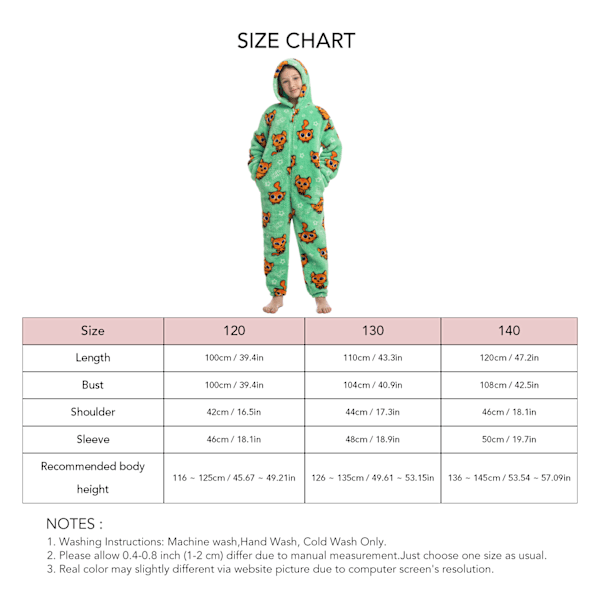 Barn Onesie Pyjamas Sött Mönster Tryck Dragkedja Unisex Huva Fluffig för Vinter Höst Typ 5