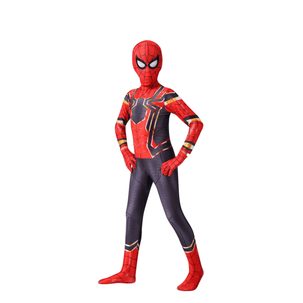 Kids Miles Morales kostym Spider-Man，Iron Spider-Man Cosplay Halloween Set Iron Spider-Man 100cm