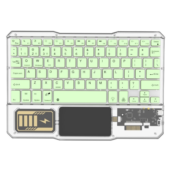 Trådlöst tangentbord med multifunktionell pekplatta, uppladdningsbart batteri och bakgrundsbelysningseffekt, QWERTY