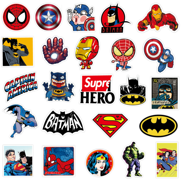 50 Marvel DC Superman tecknade klistermärken
