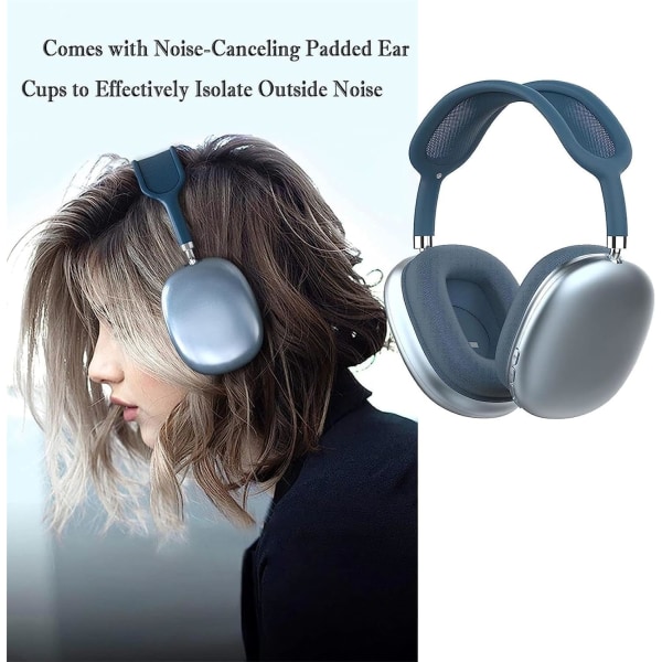 Trådlösa Bluetooth-hörlurar med mikrofon, uppladdningsbara stereohörlurar med hopfällbara öronkåpor, brusreducerande headset