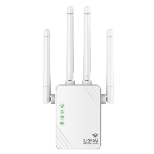 WiFi-repeater, WiFi-extender, 1200 Mbps 5 GHz / 2,4 GHz dobbeltbånds anti-interferens, repeater/router/AP WiFi-forstærkertilstand