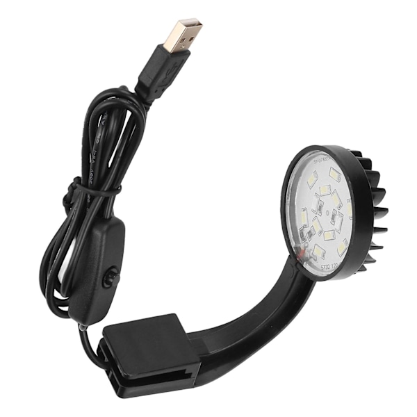 5V USB Akvarielys - 12 LED'er, Høj Lysstyrke, Justerbar Vinkel, Blåt/Hvidt Lys