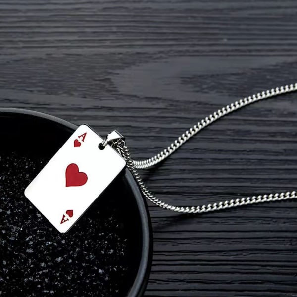 Spar Halskæde Pendant Hearts Card Poker Halskæde