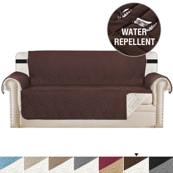 Vattentätt og halkfritt soffskydd med elastisk bånd Tvättbart soffskydd Brun Small Recliner Sofa Cover