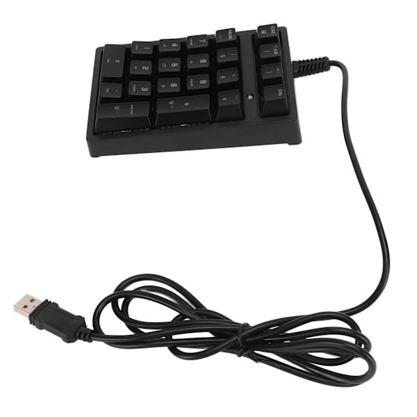 Mekanisk numerisk knappsats, trådbunden, 21 tangenter, blå brytare, färgad LED, USB, bärbar K21 Numpad för bärbar dator, PC, dator