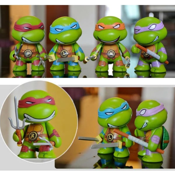 4 kpl kilpikonnan toiminnan hahmot, hahmo koristeisiin kokoelma syntymäpäivän toiminnan hahmot lahjat lapsille