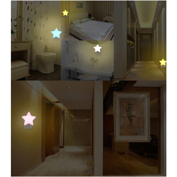 Nattlampa med LED-kontakt, nattlampa för barn med skymningssensor, ljusstyrka nivå 3