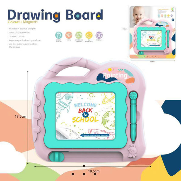 Magnetiska ritplattor Kreativa och pedagogiska leksaker för barn Pink 26*22.5*1.8CM
