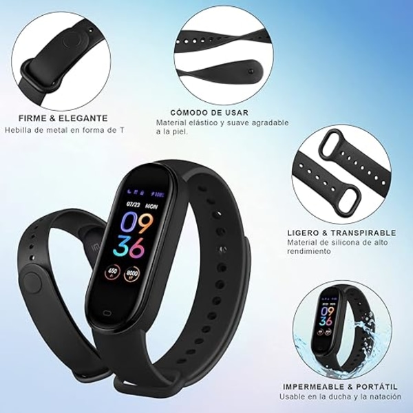 Rem for Xiaomi Mi Band 5/6, klassiske og fargerike myke silikonerstatningsarmbånd for Amazfit Band 5.