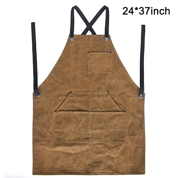 Nahkainen työpajan esiliina työkalutaskuilla, lämmön- ja liekinkestävä, raskas työkaluesiliina hitsaukseen, 24\" x 37\", säädettävissä M-XXL miehille ja naisille