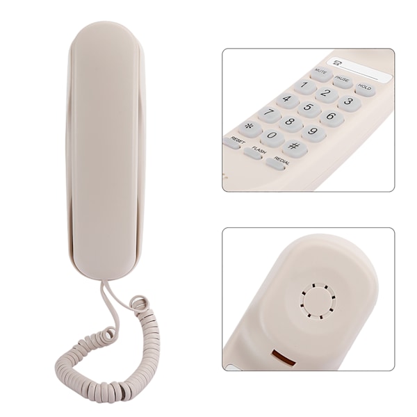 TC990 ABS Beige Bordmontert Veggmontert Dobbelt Bruk Telefon for Hotell Gjest Rom Familie Heis Bad