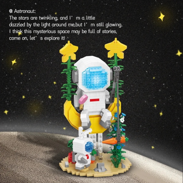 Space Micro byggeklodser Spaceman Diamond Mini mursten med displayboks LED lys MOC Constructor Legetøj til børn Børn Gaver MY95007