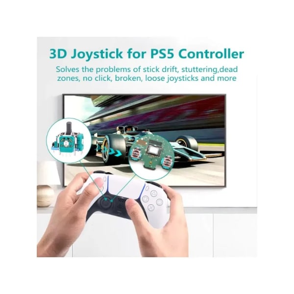 Joystengerstatning for Playstation 5 DualSense PS5-kontroller Skrutrekker 2K3 Ohm Analog 3D Tommelpinne Reparasjonssett tool