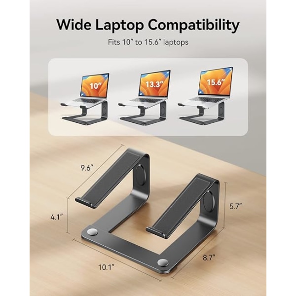 Ergonomisk skrivebordsstativ, bærbar computerstand kompatibel med de fleste bærbare computere