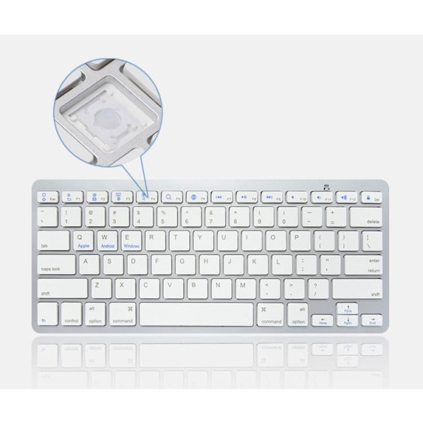 Trådløst tastatur, 78 taster ultra-tynt stille tastatur, bærbart ergonomisk flerspråklig trådløst tastatur