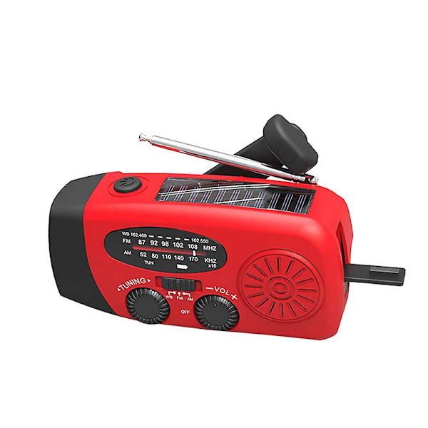 Nödsituation solcellsdriven självförsörjande Am/fm/() radio, ficklampa, laddare för mobiltelefoner: smartphones och USB-enheter