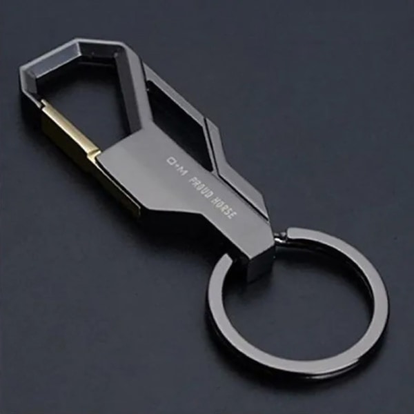 1 st, mode enkel metall nyckelring nyckelring för män, utomhus camping vandring tillbehör black