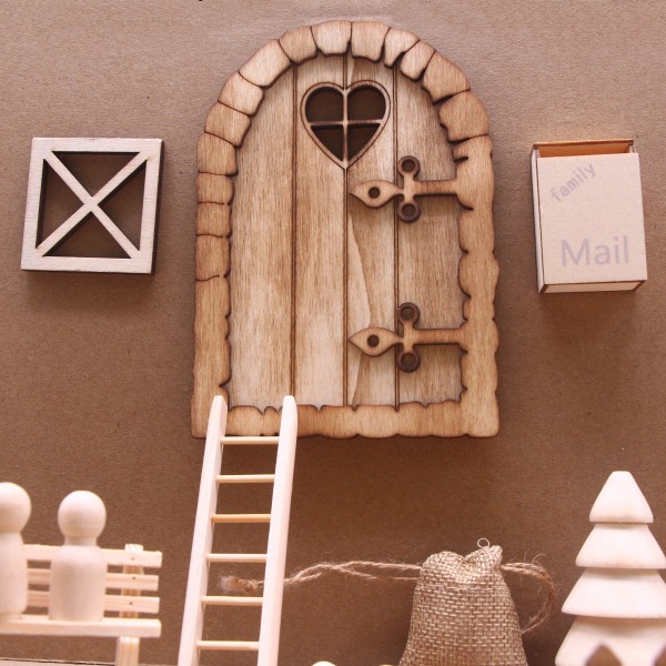 Dukkehus miniatyr julgård sæt miniatyr scen model