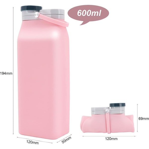 Mjölkflaska Typ Silikon Hopfällbar vandflaska 600ml 600ML