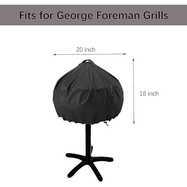 HKK Grillipeite George Foremanille, Twopone Sähkögrillin Pyöreä Grillipeite, Vedenpitävä Sisä- ja Ulkokäyttöön, 20x18 Tuumaa