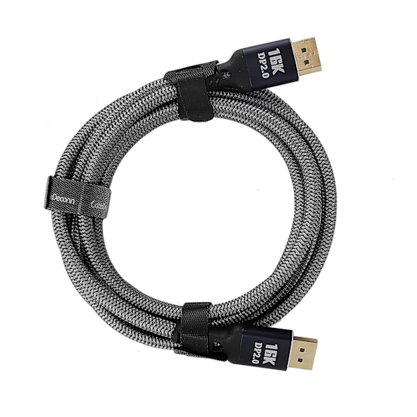 2 metrin DisplayPort 2.0 -kaapeli DVI HD -sovittimella - 16K 60 Hz:llä tietokoneille, televisioille, projektoreille ja näytöille