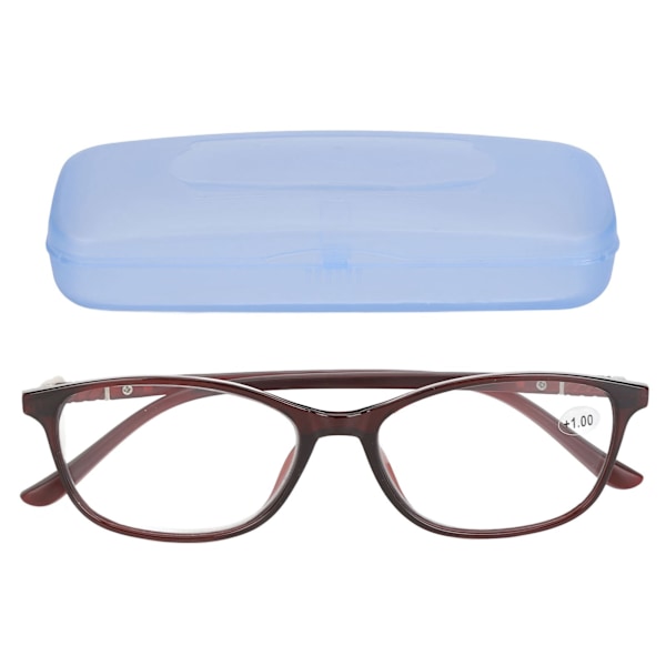 Elderly Glasses Blue Lighting Block Multiple Focusing Resin Women Reading Glasses for Near Far Range +100 Red Frame