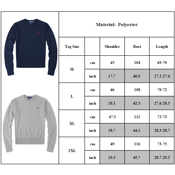 PoloRalphLauren Herr T-shirt Casual Långärmad Rundhalsad Topp T-shirts Blå Färg Blå Color Blue XL