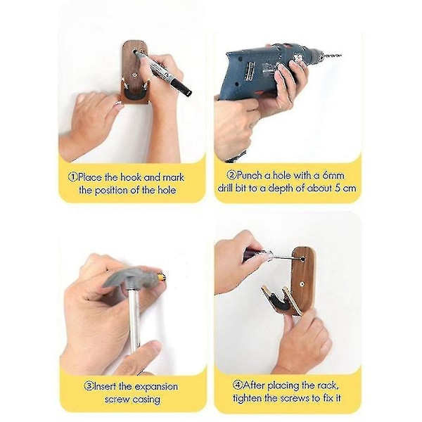 Guitar Skateboard Vægholder Unikt Design Buet Træ Guitarophæng Vægmontering Guitarholder Acoust -FD2--O-