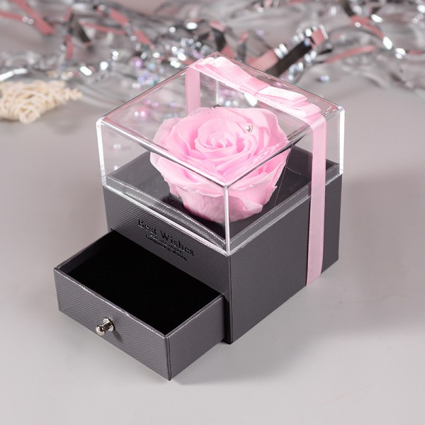 Alla hjärtans dag Lyxig ros gåva box för flickvän fru 2024 alla hjärtans dag present A rosa
