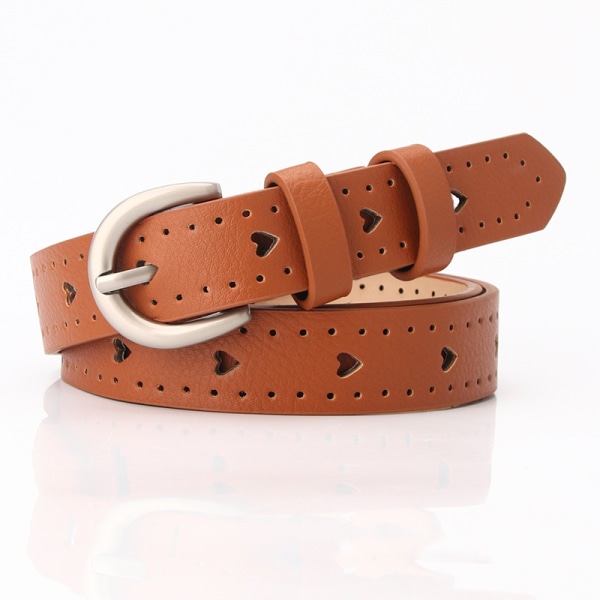 Belt with heart-shaped hole, jeans belt, leather belt, hollowed out belt