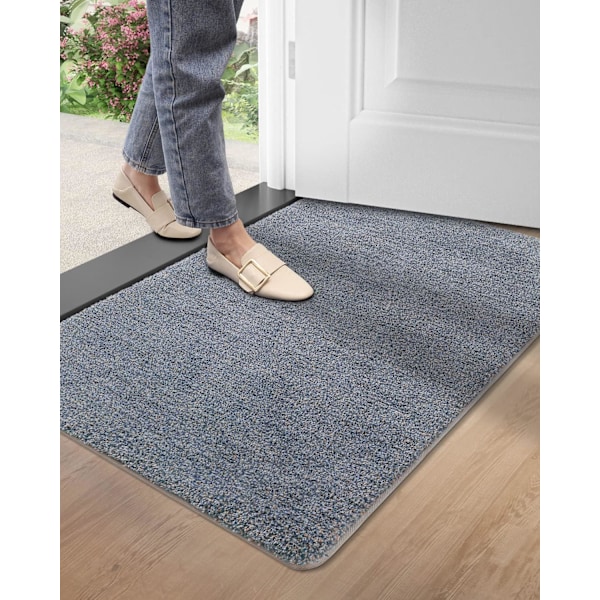 Sisäänkäyntimatto sisätiloihin, liukumaton ovimatto, konepestävä, erittäin imukykyinen ja kestävä ovimatto sisä- tai ulkokäyttöön - 60 x 90 cm, harmaa
