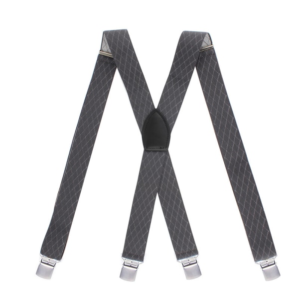 Herr 1,4-tums Y-formade hängslen, 4 metallklämmor, elastiskt band