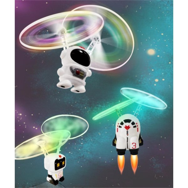 Flying Revolving Astronaut leksak, Handcontrollerad Boomerang Hover, Flying Spinner ja ändlösa tempkit, Coola leksakspresenter Vit