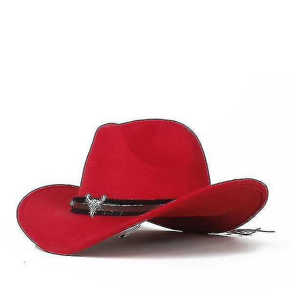 Villasta valmistettu lännen cowboy-hattu Lady Outblack Sombrero Red