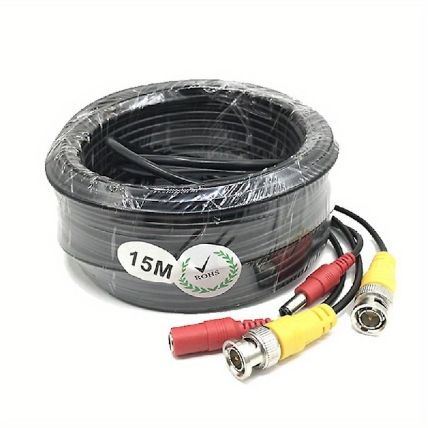 20m AHD CCTV Cable - High-Quality Video and Power Transmission Cord for HD Camera Extension - Durable Copper Wire Construction for CCTV DVR Systems wi