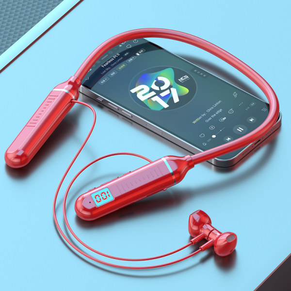 Hängande nackbandshörlurar trådlösa Bluetooth-kompatibla sportmusikheadset universellt kompatibla med spel