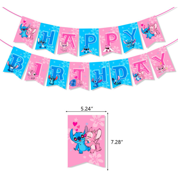 Rosa ballongset med stygn för födelsedagsfest med babytema