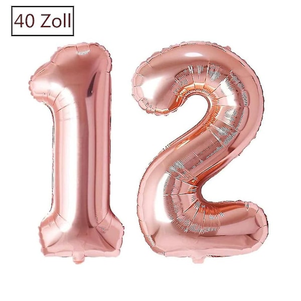 Balloon Number 12, Giant Foil Balloon Number Birthday Decoration, Decoration For