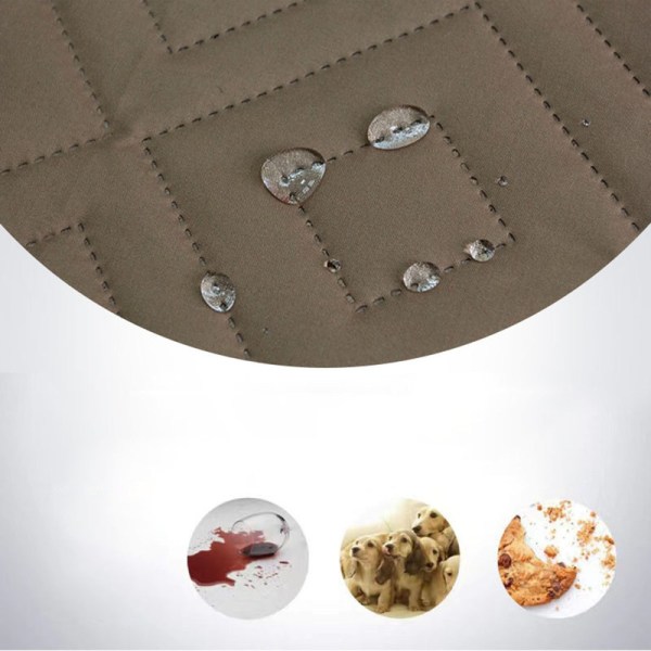 Vattentätt och halkfritt soffskydd med elastiska band Tvättbart soffskydd Gråbrun Small Recliner Sofa Cover