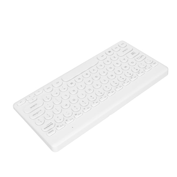 Trådløst tastatur 2.4G 78 taster ergonomisk design bærbar slank strømbesparende runde taster USB-tastatur hvid