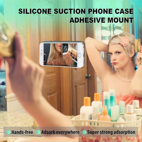 Two Pieces 24 Mini Suction Cups, Universal Non-Slip Grip, Waterproof, Multifunctional Mobile Phone Accessories, Suitable for Various Models black